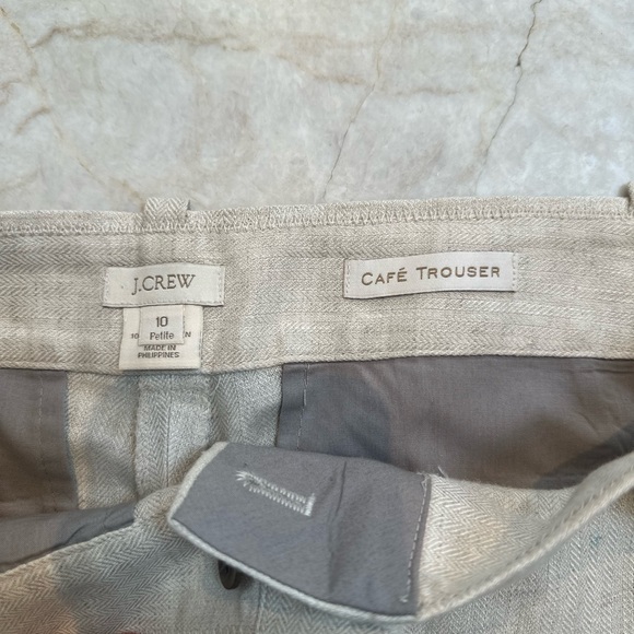 Lined Linen Cafe Trouser by J Crew (Size 10) - Picture 4 of 5